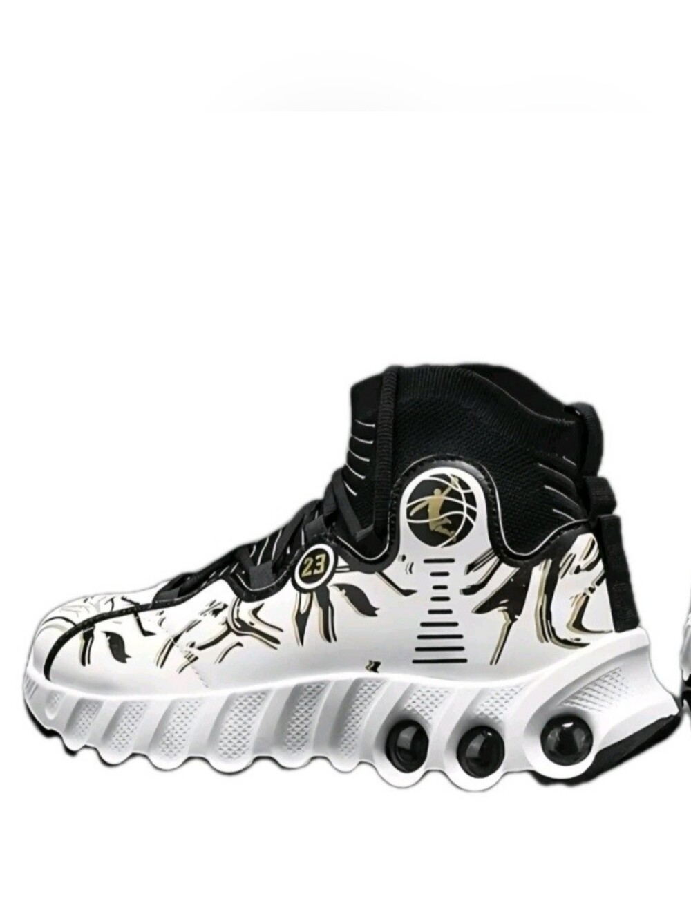 GSSZO HighTop Cushioned Basketball Shoes -White/Red/Black Three-Color Men's 11 - Picture 4 of 9